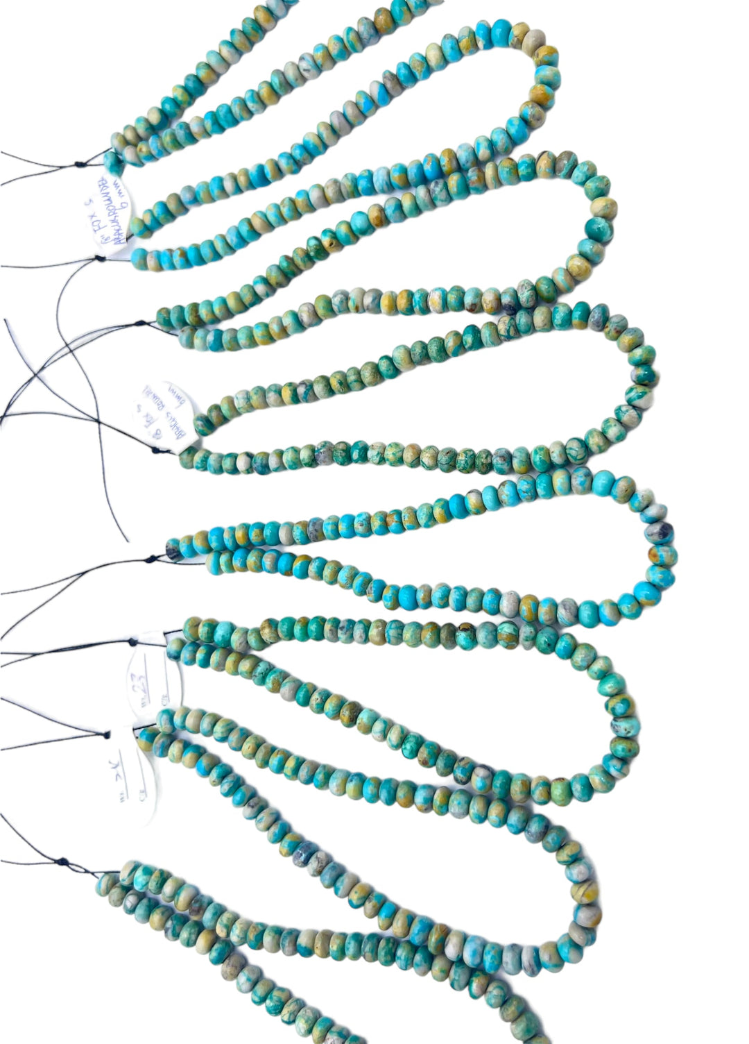 RARE Nevada Fox Turquoise 6mm Rondelle Beads 9 inch strand -