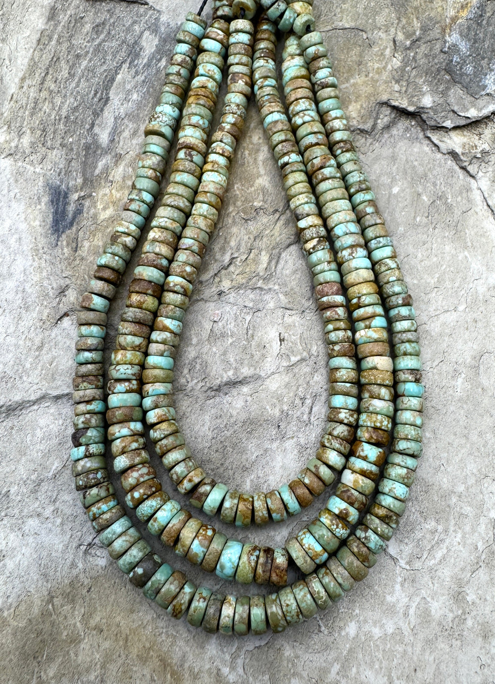 RARE Number 8 Turquoise (Nevada) 4 5mm Button Beads 9 inch