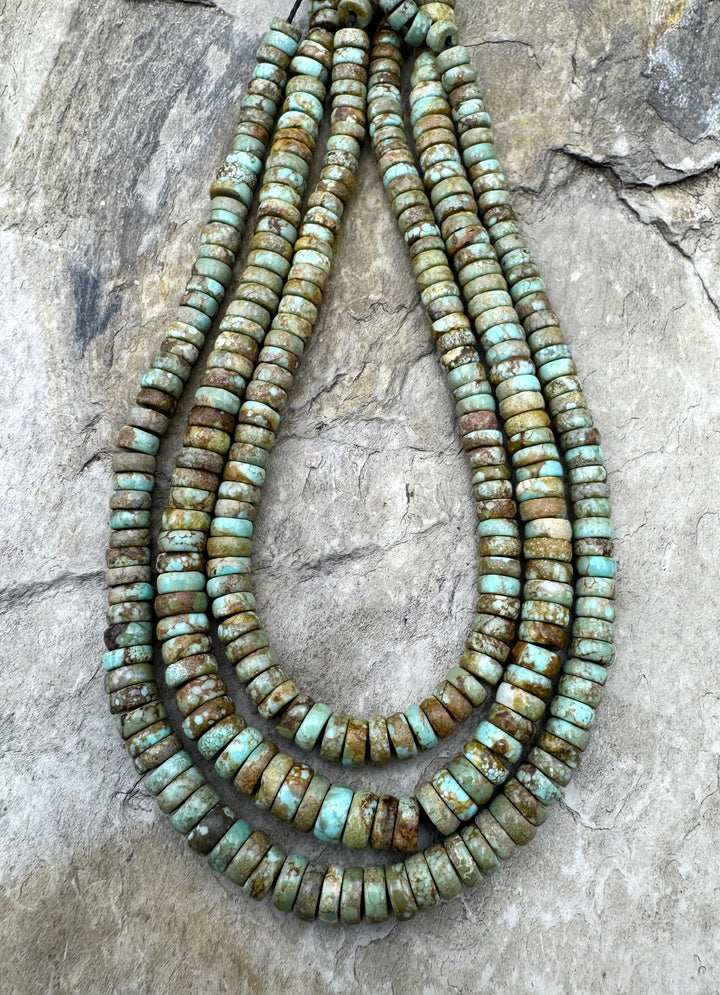 RARE Number 8 Turquoise (Nevada) 4 5mm Button Beads 9 inch