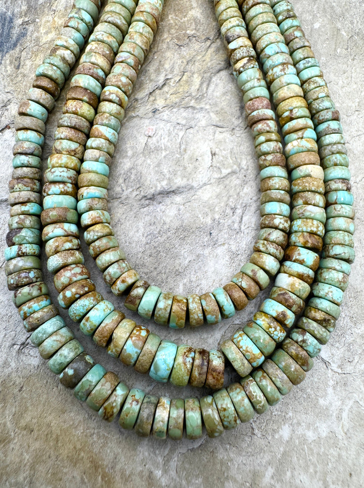 RARE Number 8 Turquoise (Nevada) 4 5mm Button Beads 9 inch