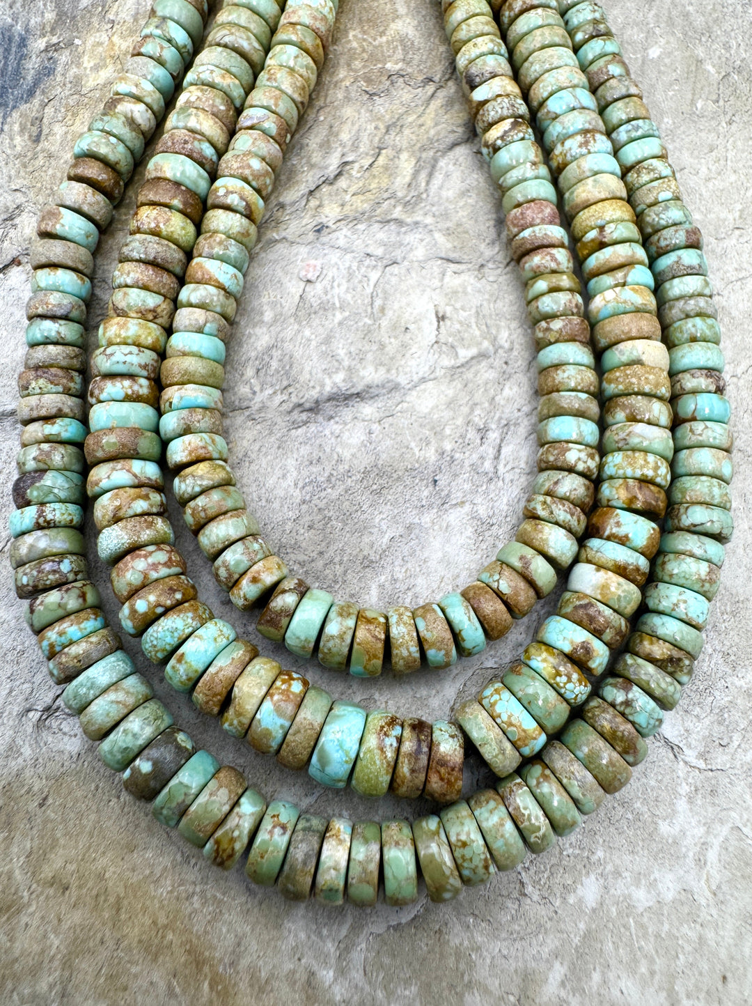 RARE Number 8 Turquoise (Nevada) 4-5mm Button Beads 9 inch