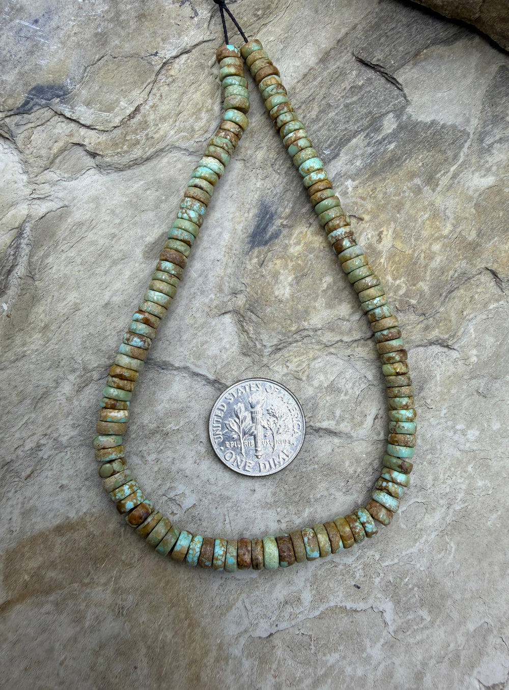 RARE Number 8 Turquoise (Nevada) 5mm Button Beads, 9 Inch Strand