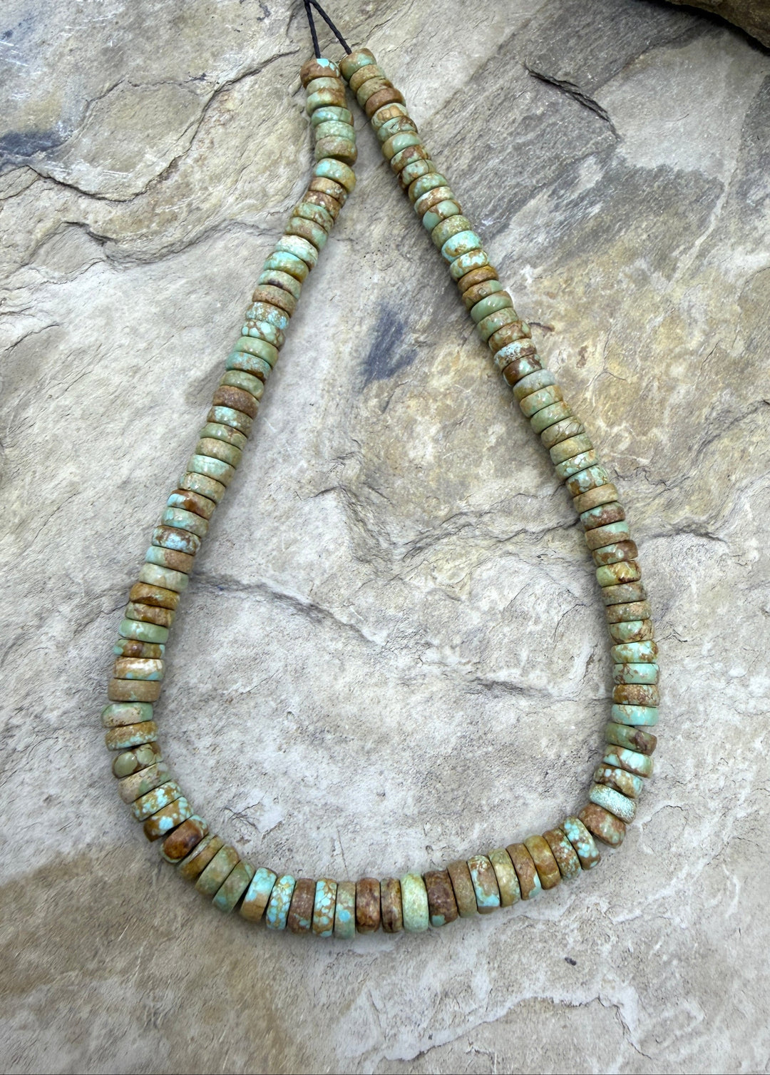 RARE Number 8 Turquoise (Nevada) 5mm Button Beads, 9 Inch Strand