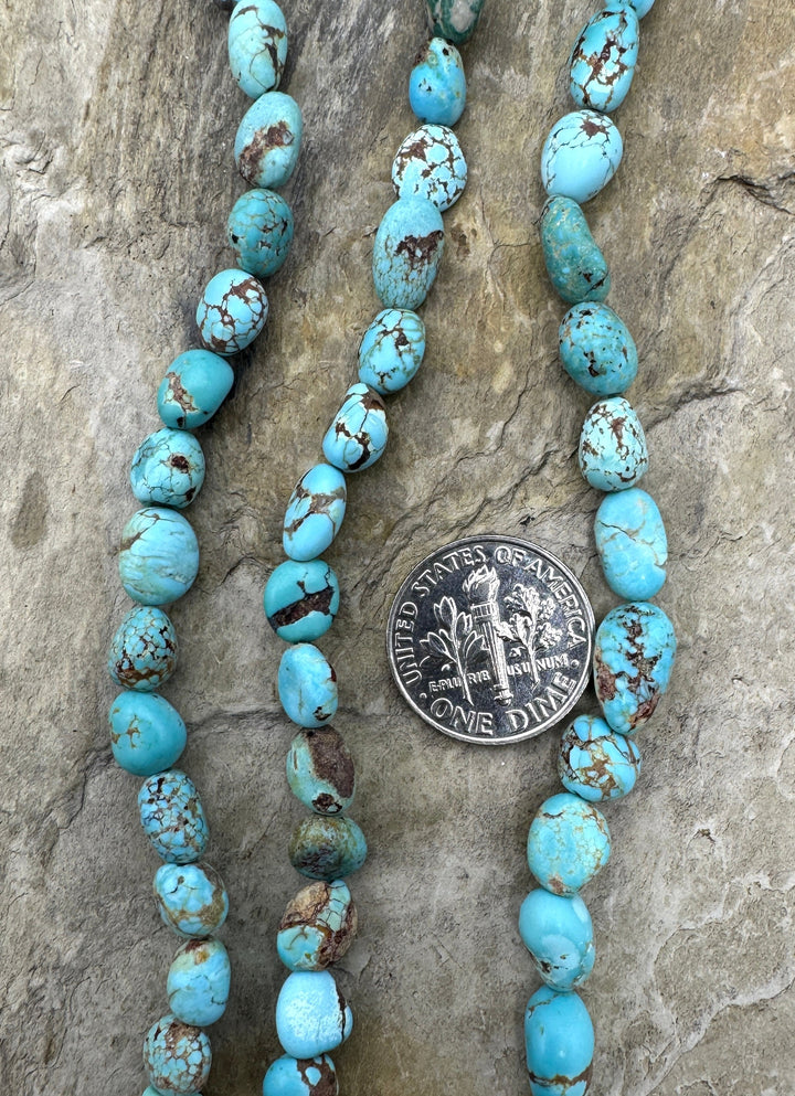 RARE Number 8 Turquoise (Nevada) 6-7mm Rounded Nuggett