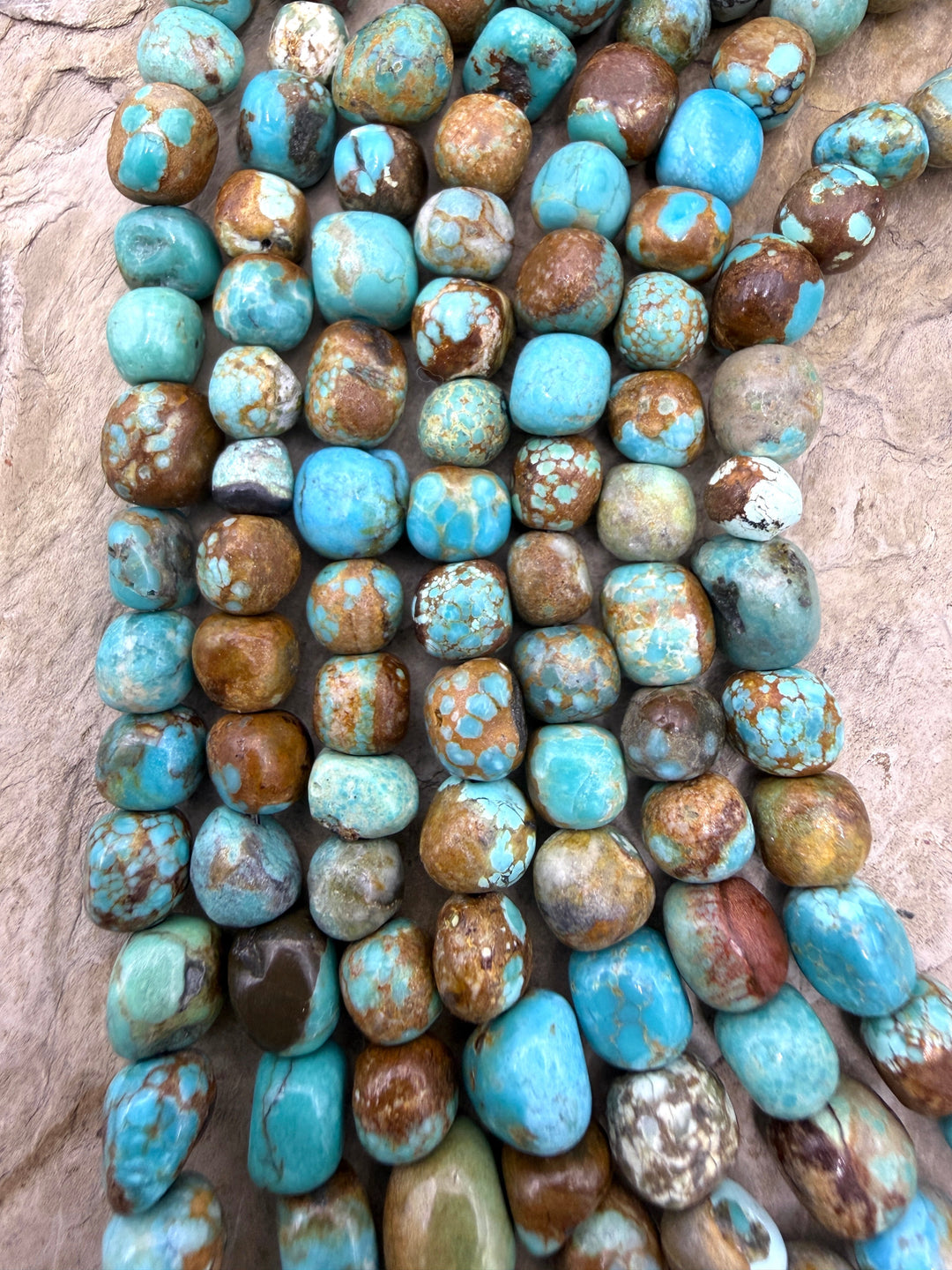 RARE Number 8 Turquoise (Nevada) 6-8mm Rounded Nugget Beads