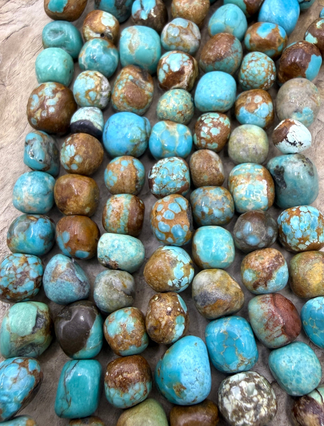 RARE Number 8 Turquoise (Nevada) 6-8mm Rounded Nugget Beads
