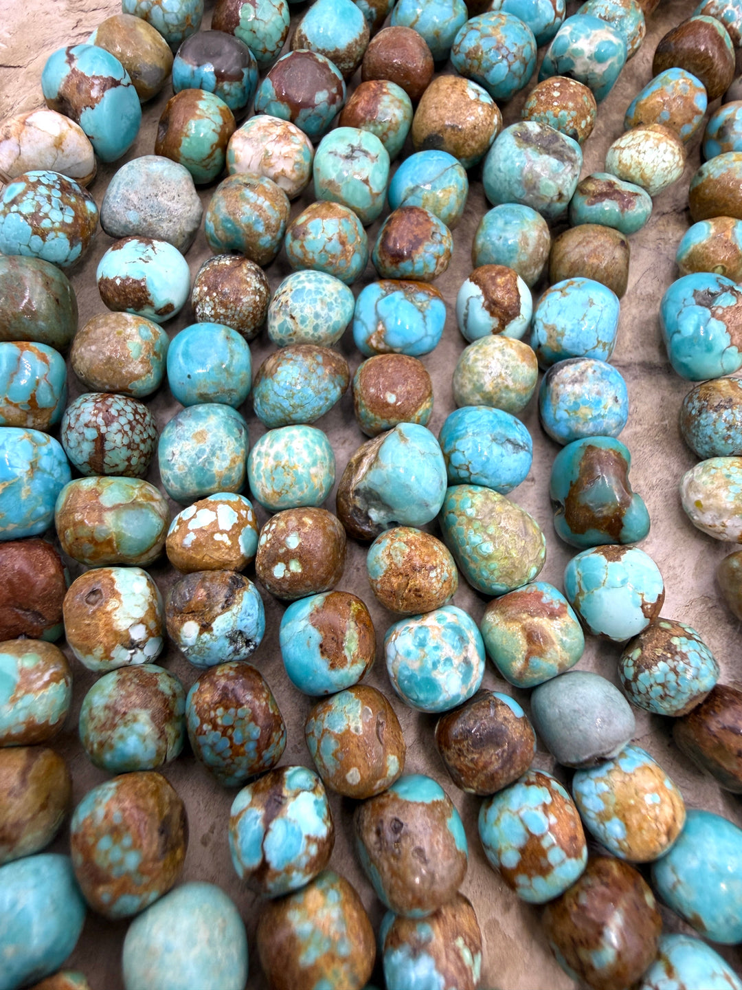 RARE Number 8 Turquoise (Nevada) 6-8mm Rounded Nugget Beads