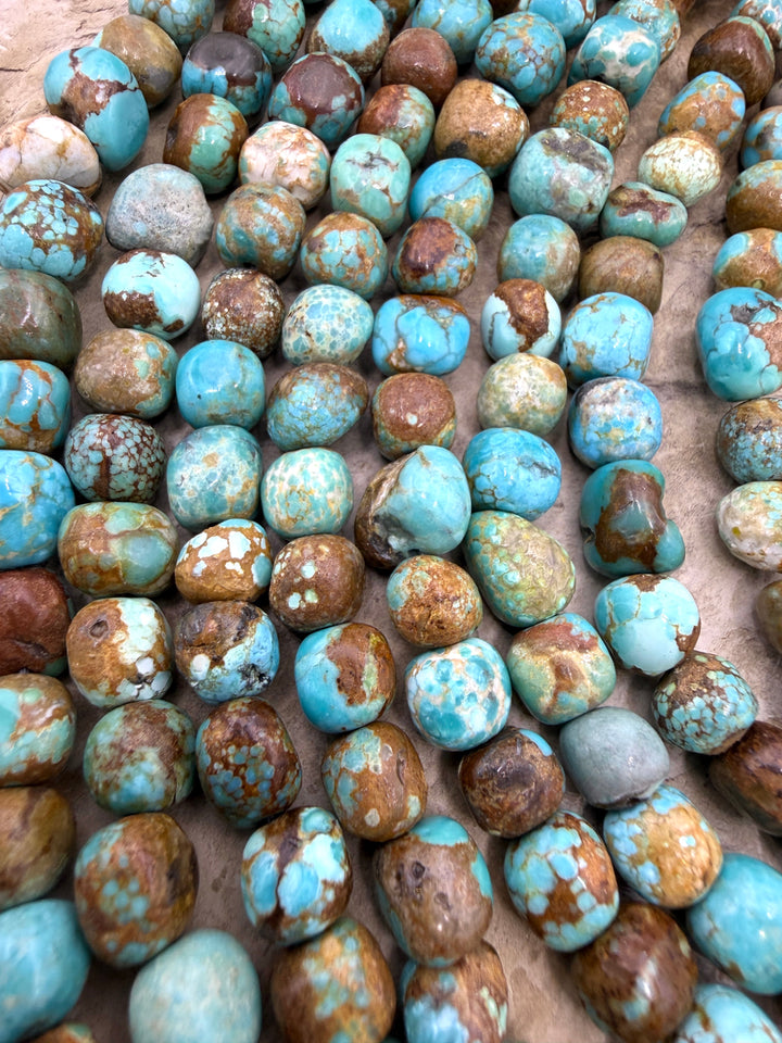 RARE Number 8 Turquoise (Nevada) 6-8mm Rounded Nugget Beads
