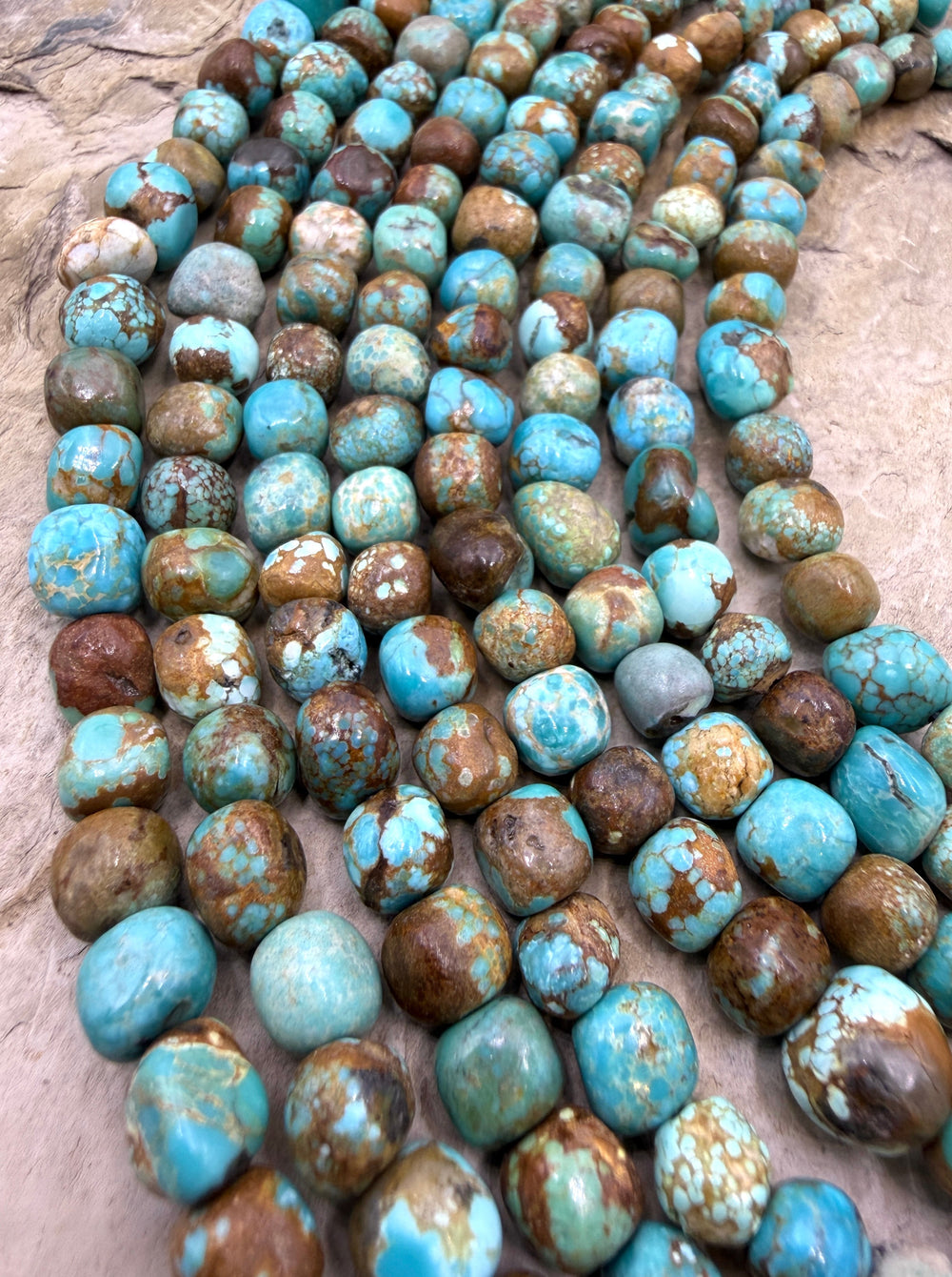 RARE Number 8 Turquoise (Nevada) 6-8mm Rounded Nugget Beads