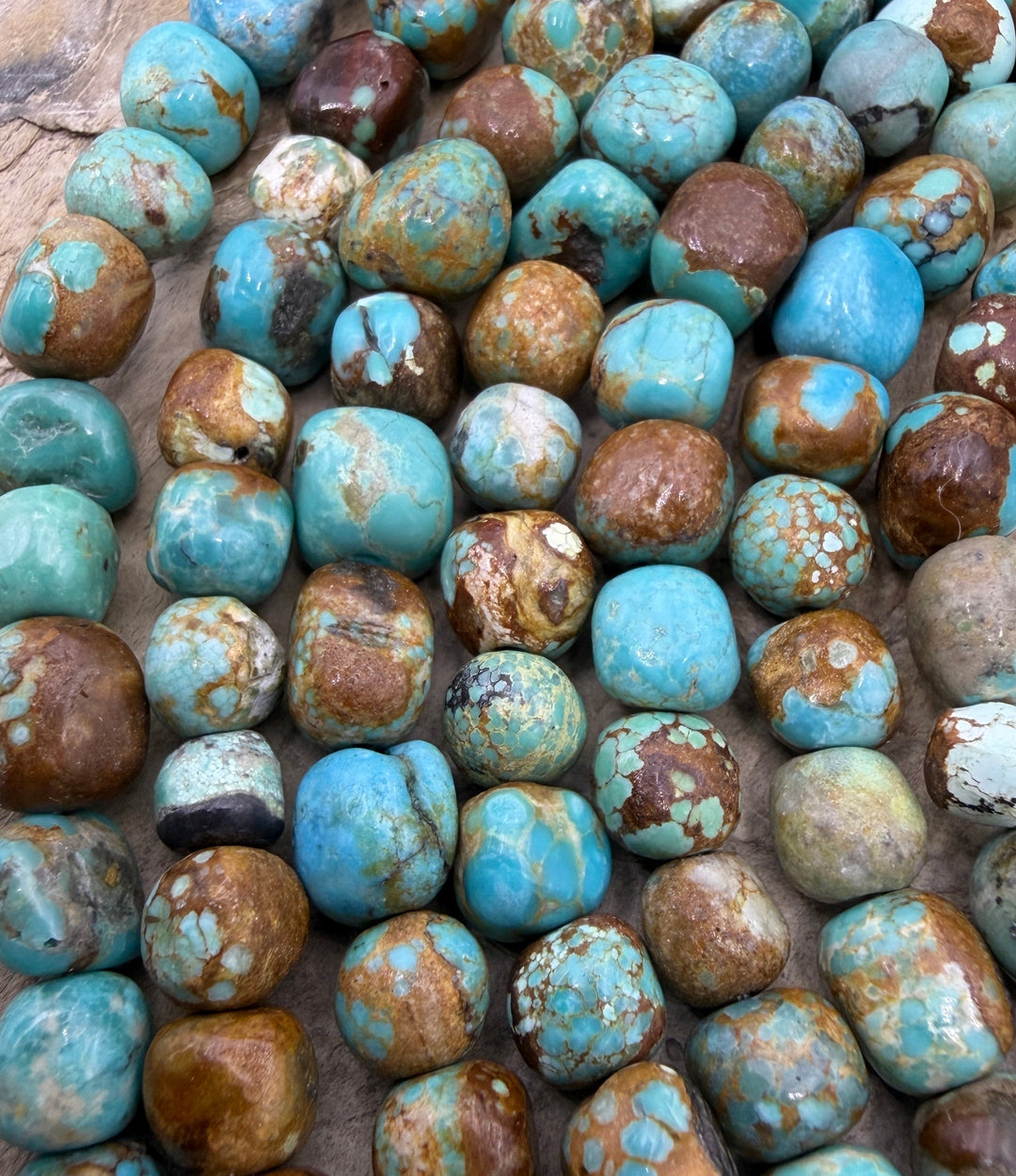 RARE Number 8 Turquoise (Nevada) 6-8mm Rounded Nugget Beads