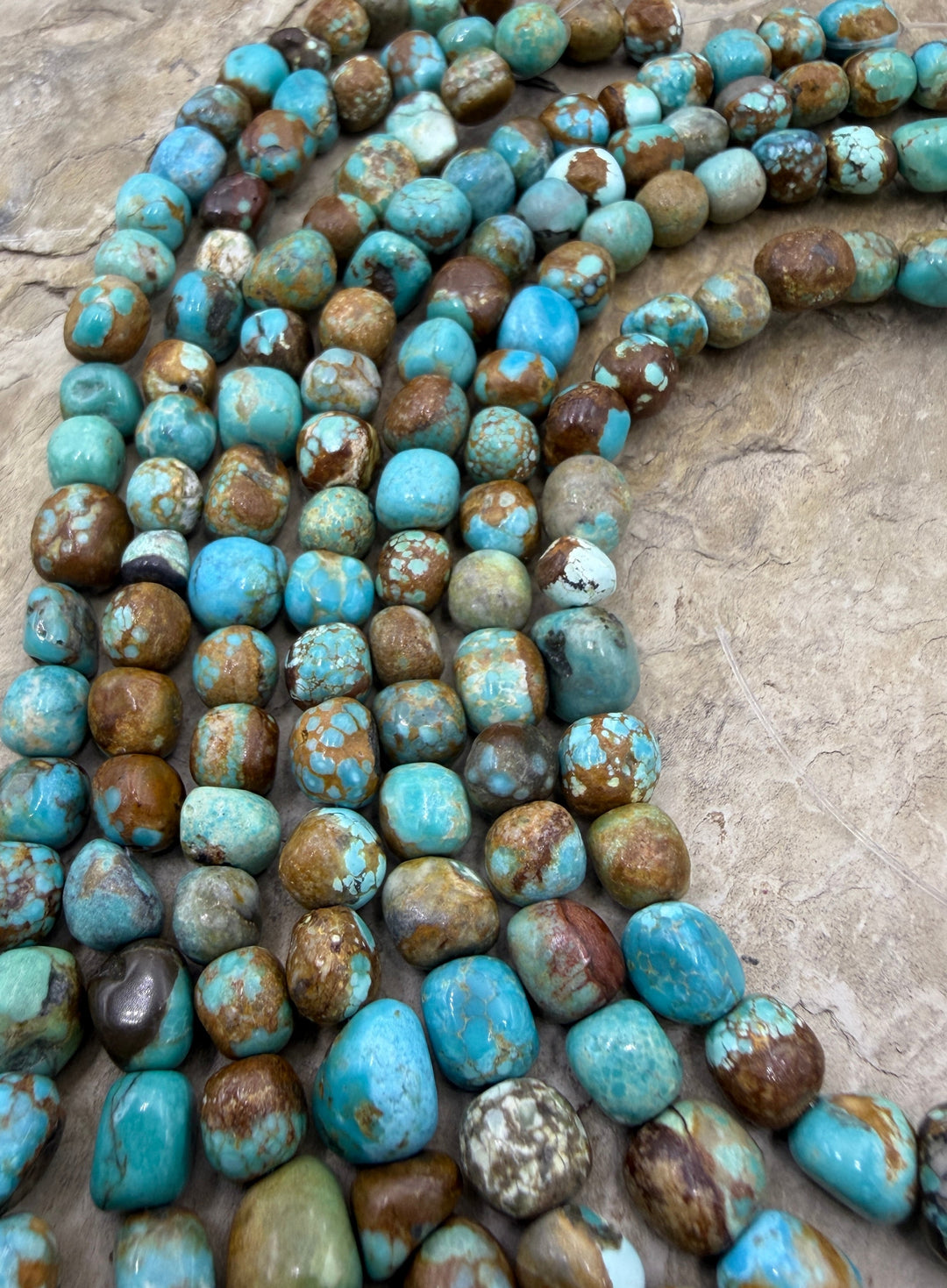 RARE Number 8 Turquoise (Nevada) 6-8mm Rounded Nugget Beads