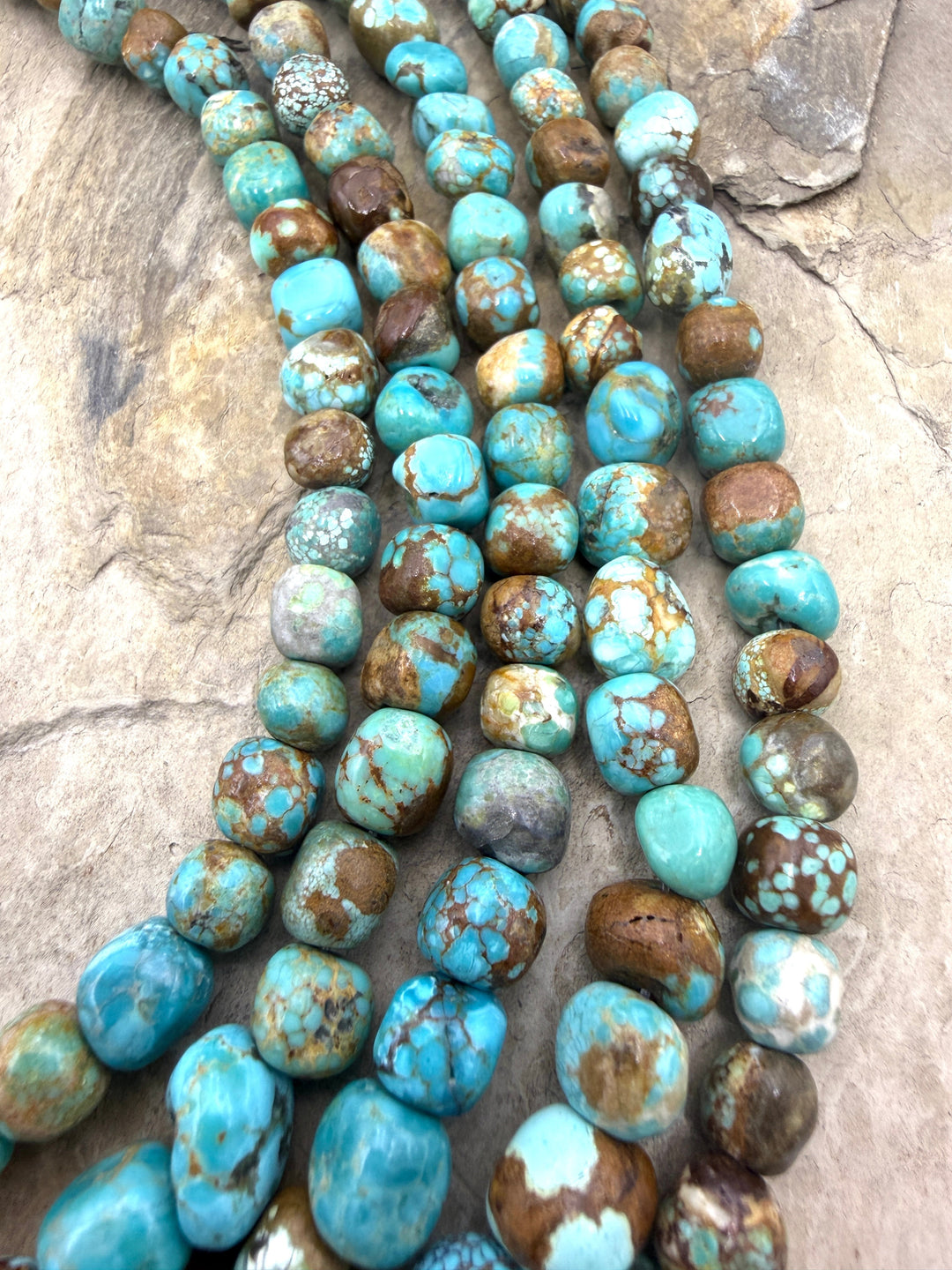 RARE Number 8 Turquoise (Nevada) 7-8mm Smooth Nugget Beads