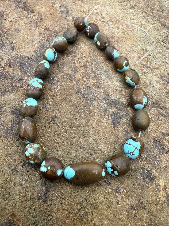 RARE Number 8 Turquoise (Nevada) 7x8-8x15mm Rounded Nuggett