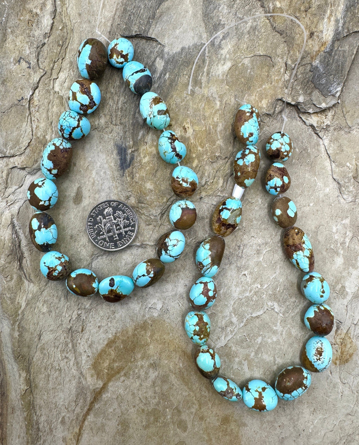 RARE Number 8 Turquoise (Nevada) 8x10-9x15mm Rounded