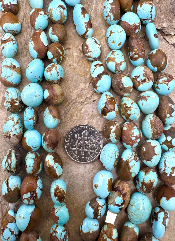 RARE Number 8 Turquoise (Nevada) 8x10-9x15mm Rounded