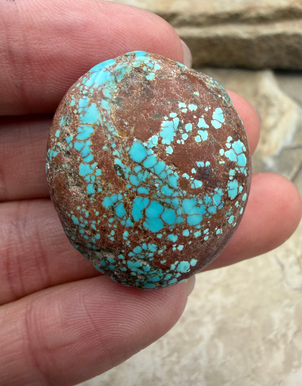 RARE Number 8 Turquoise (Nevada) BIG Focal Pendant Bead