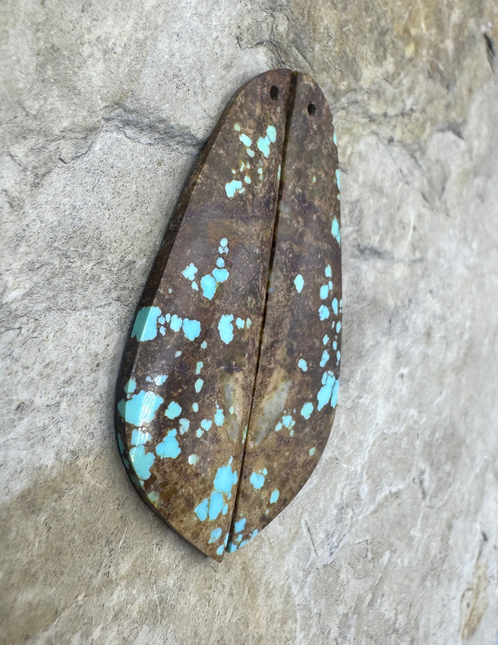 RARE Number 8 Turquoise (Nevada) BIG Matching Earring Slab