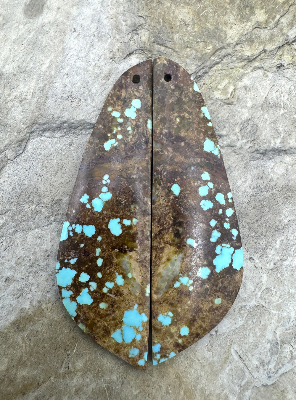 RARE Number 8 Turquoise (Nevada) BIG Matching Earring Slab