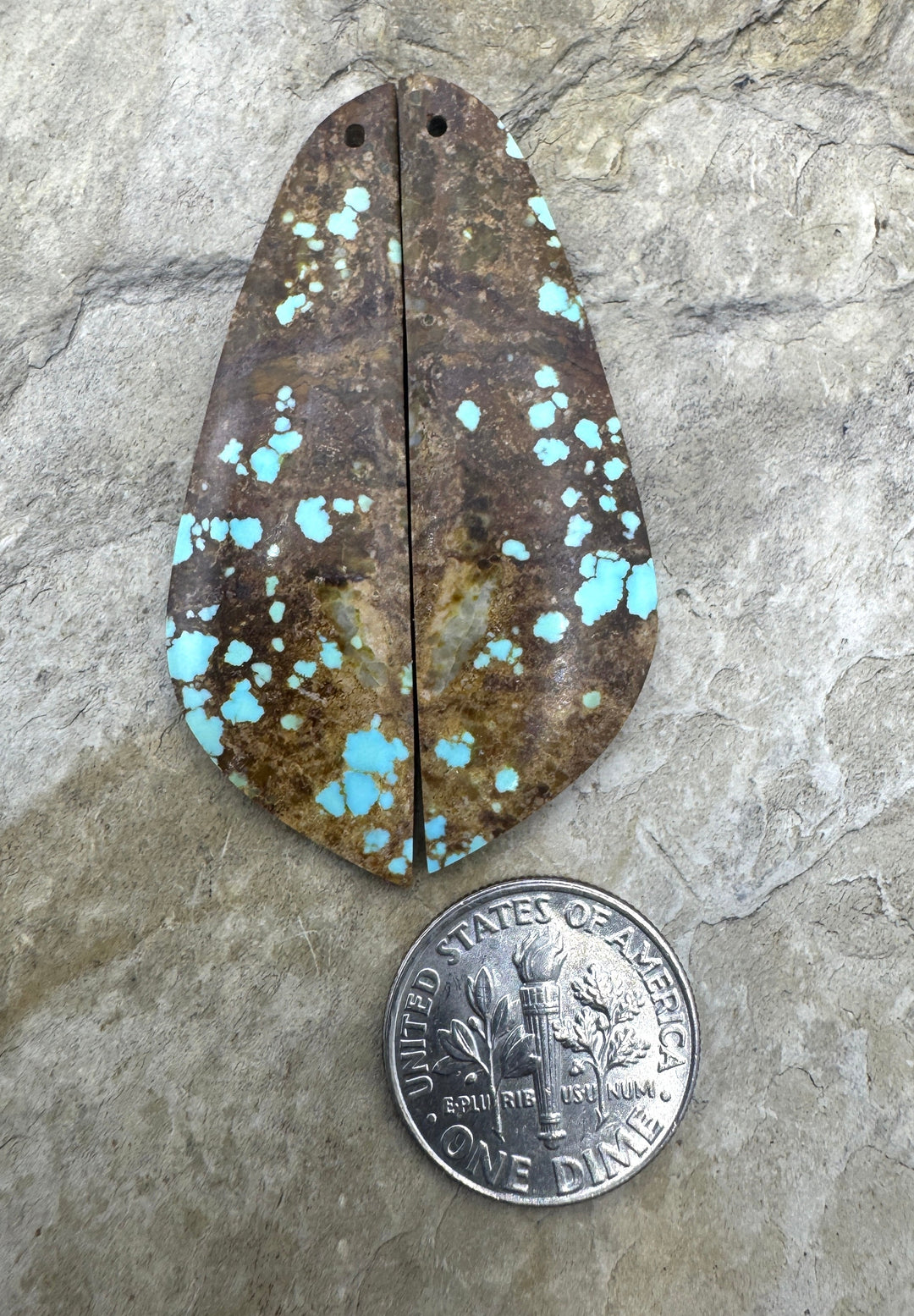 RARE Number 8 Turquoise (Nevada) BIG Matching Earring Slab