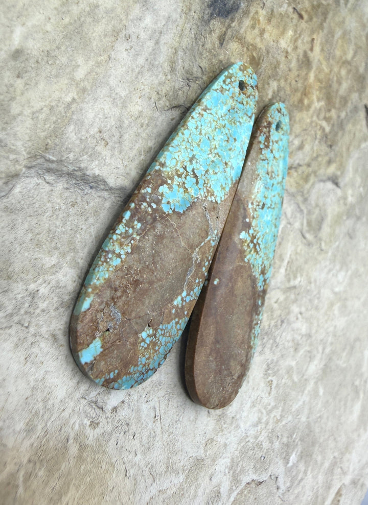 RARE Number 8 Turquoise (Nevada) BIG Matching Earring Slab