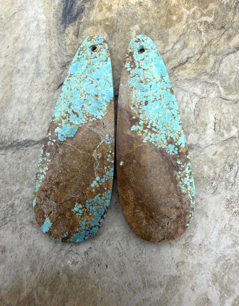 RARE Number 8 Turquoise (Nevada) BIG Matching Earring Slab