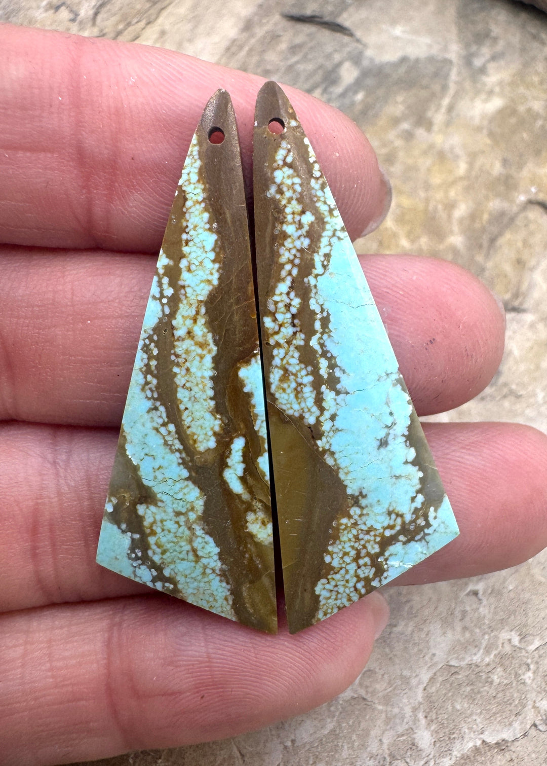 RARE Number 8 Turquoise (Nevada) BIG Matching Earring Slab