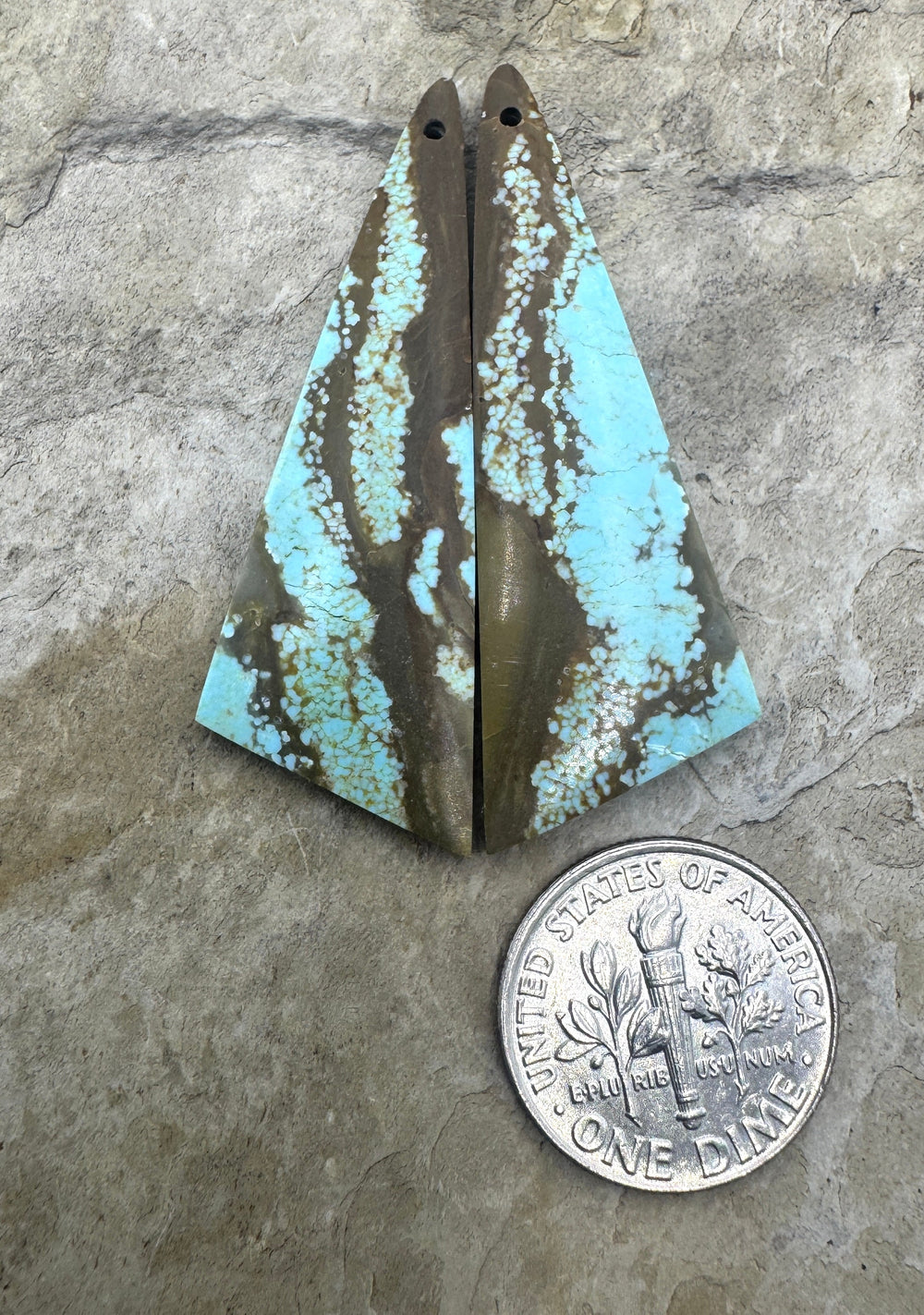 RARE Number 8 Turquoise (Nevada) BIG Matching Earring Slab