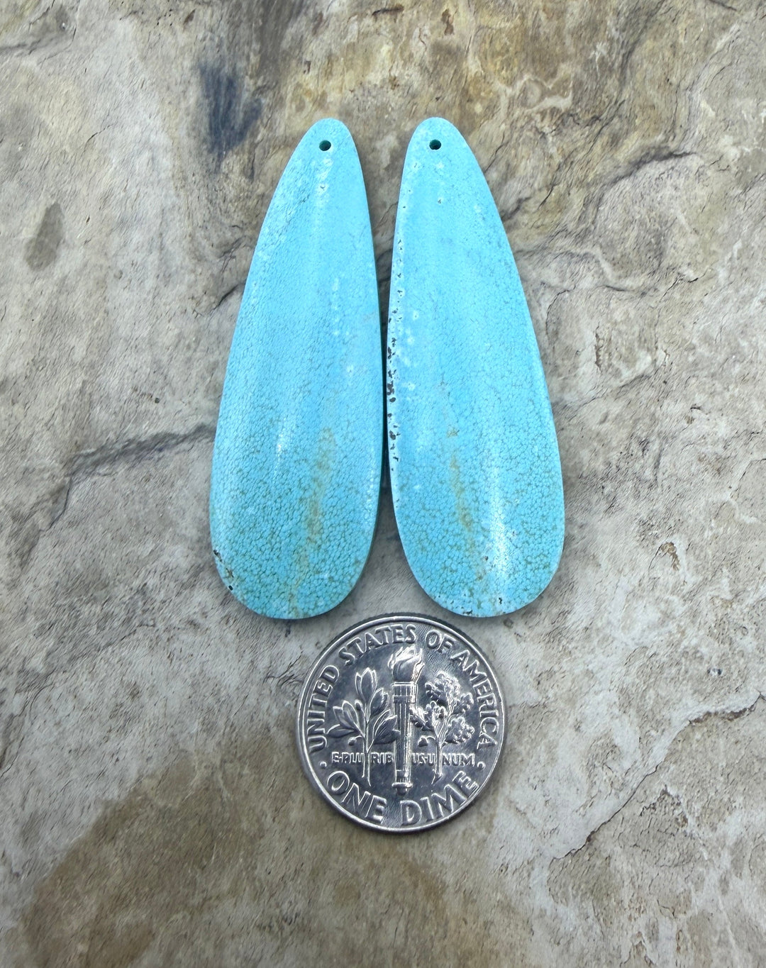 RARE Number 8 Turquoise (Nevada) BIG Matching Earring Slab