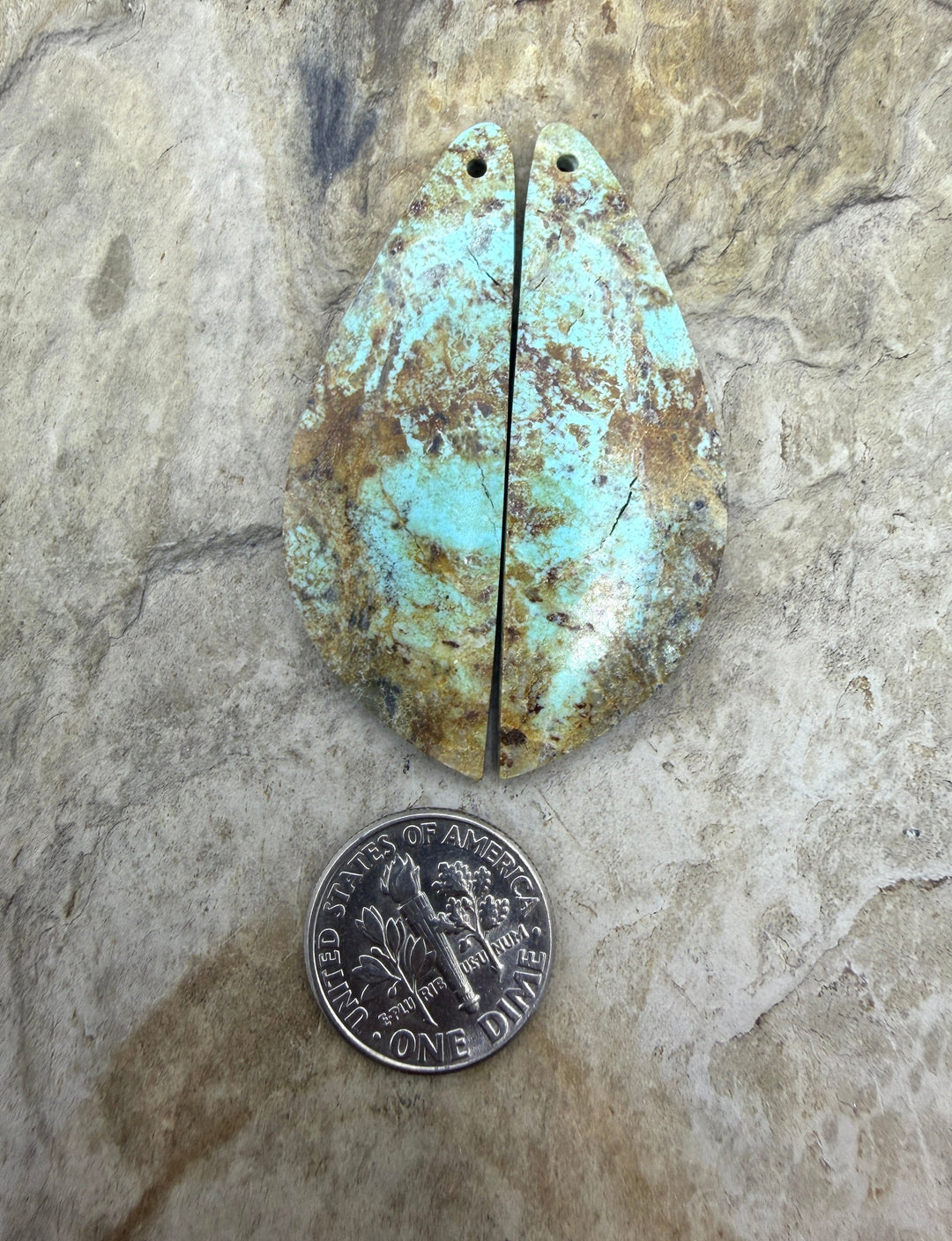RARE Number 8 Turquoise (Nevada) BIG Matching Earring Slab