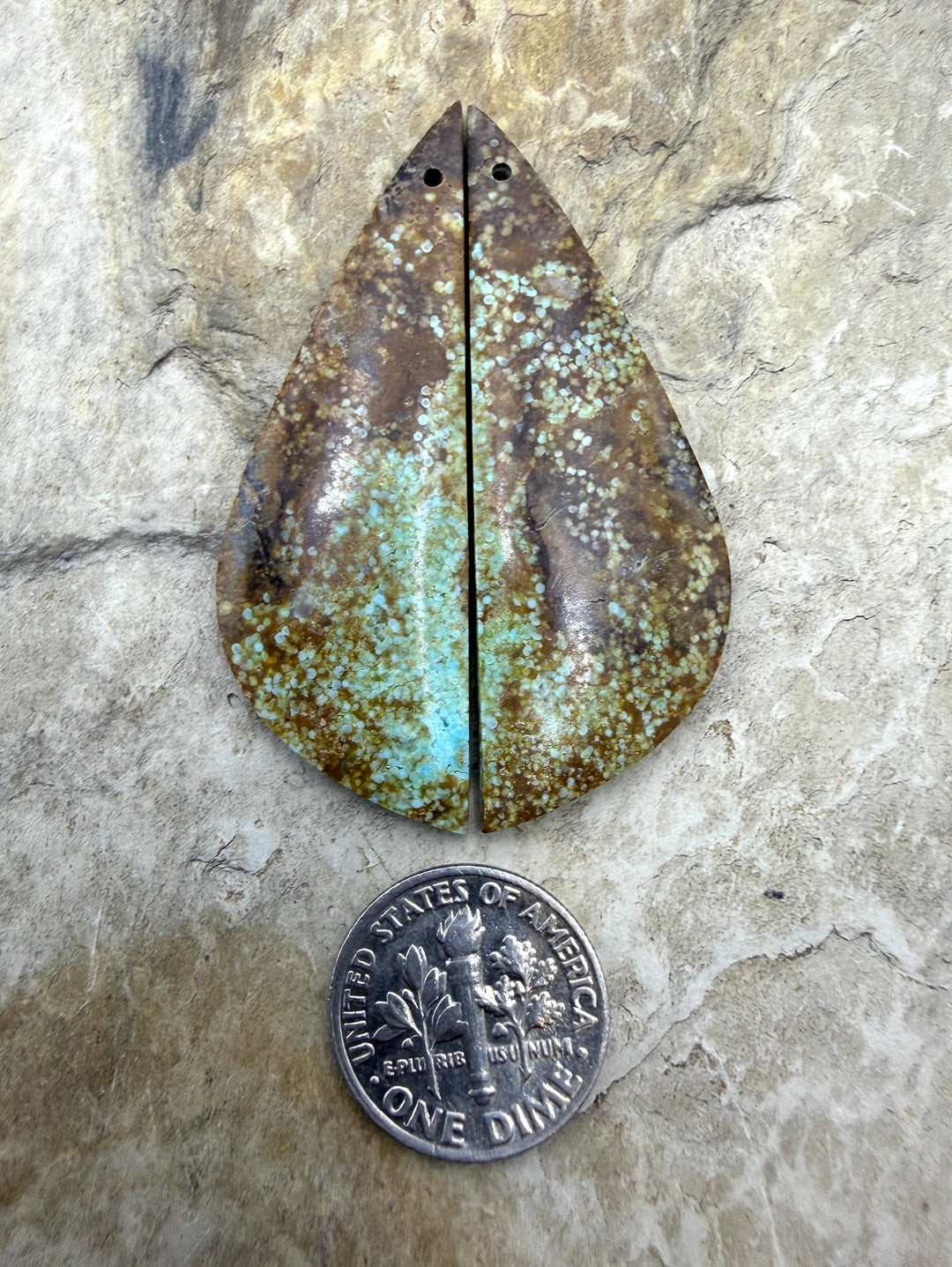 RARE Number 8 Turquoise (Nevada) BIG Matching Earring Slab