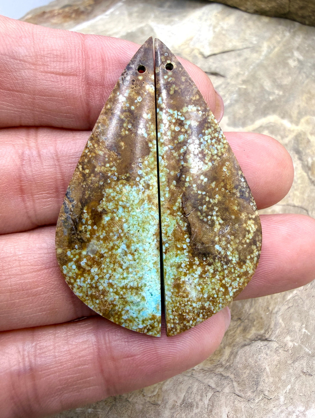 RARE Number 8 Turquoise (Nevada) BIG Matching Earring Slab