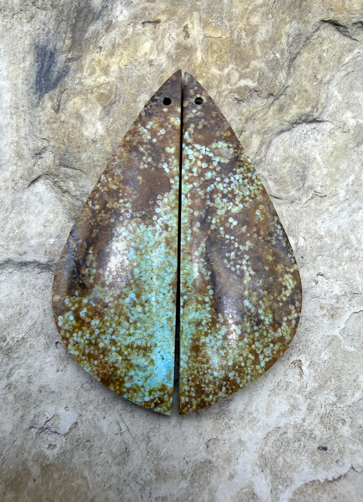 RARE Number 8 Turquoise (Nevada) BIG Matching Earring Slab