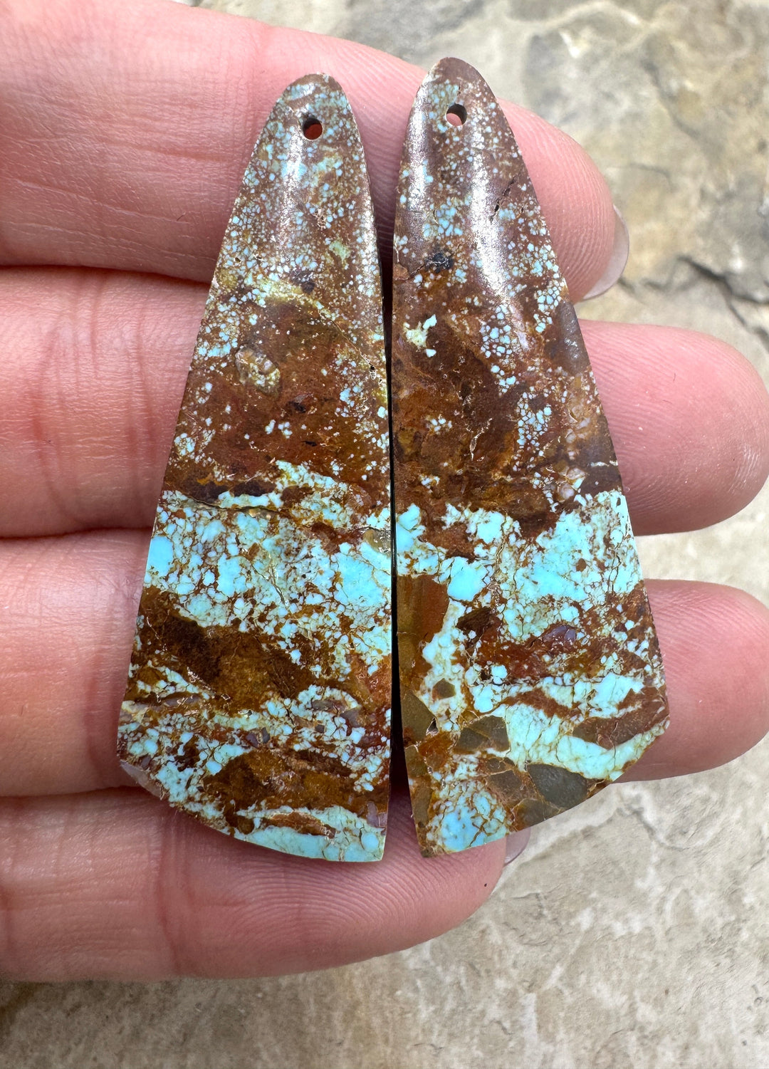 RARE Number 8 Turquoise (Nevada) BIG Matching Earring Slab