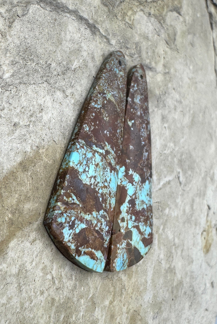RARE Number 8 Turquoise (Nevada) BIG Matching Earring Slab