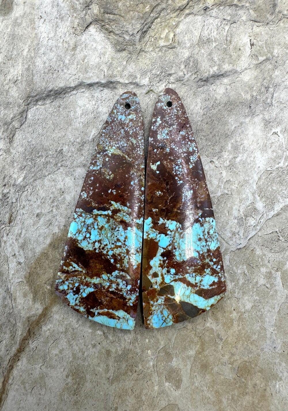 RARE Number 8 Turquoise (Nevada) BIG Matching Earring Slab