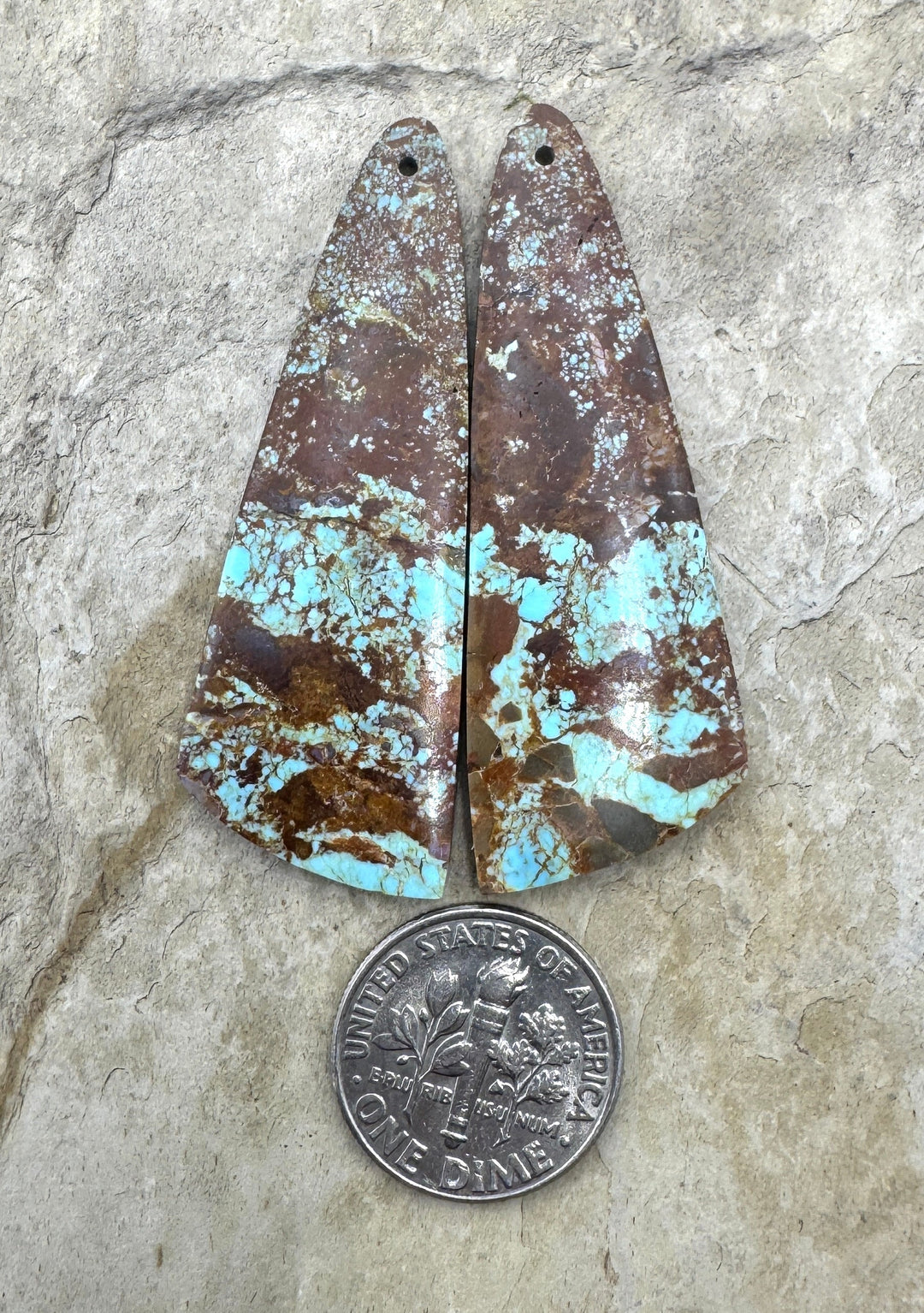 RARE Number 8 Turquoise (Nevada) BIG Matching Earring Slab