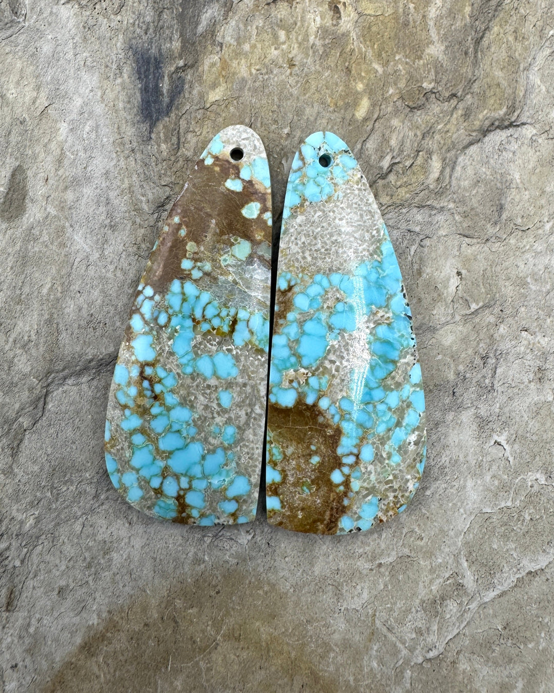 RARE Number 8 Turquoise (Nevada) BIG Matching Earring Slab