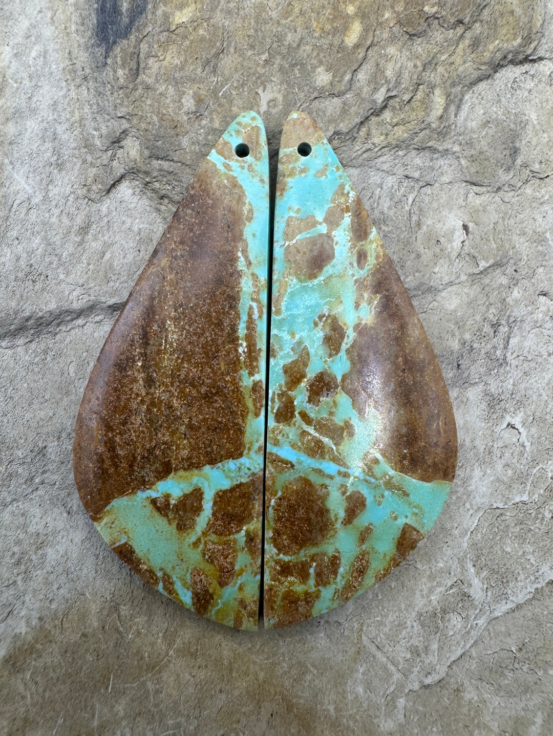 RARE Number 8 Turquoise (Nevada) BIG Matching Earring Slab