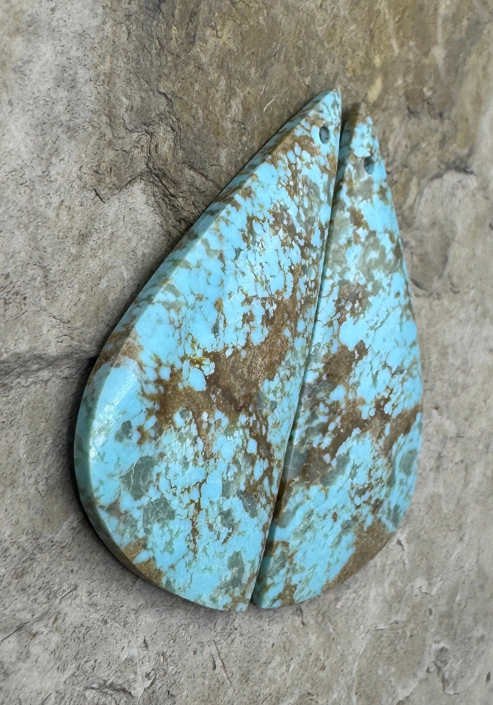 RARE Number 8 Turquoise (Nevada) BIG Matching Earring Slab