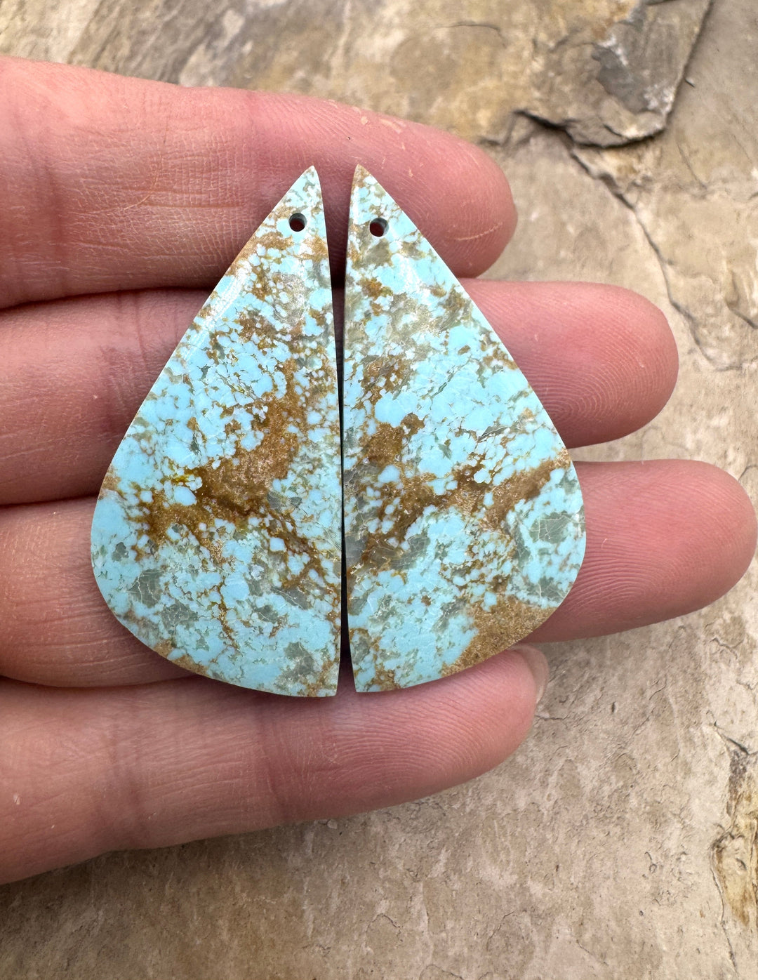 RARE Number 8 Turquoise (Nevada) BIG Matching Earring Slab