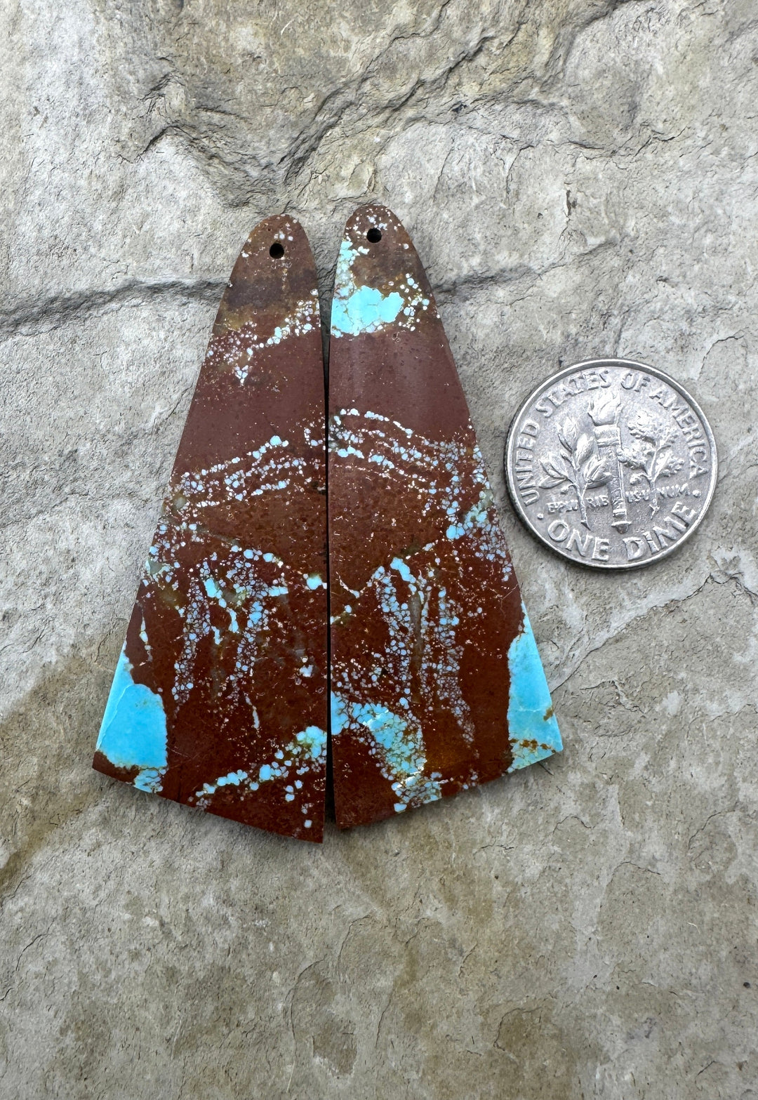 RARE Number 8 Turquoise (Nevada) BIG Matching Earring Slab