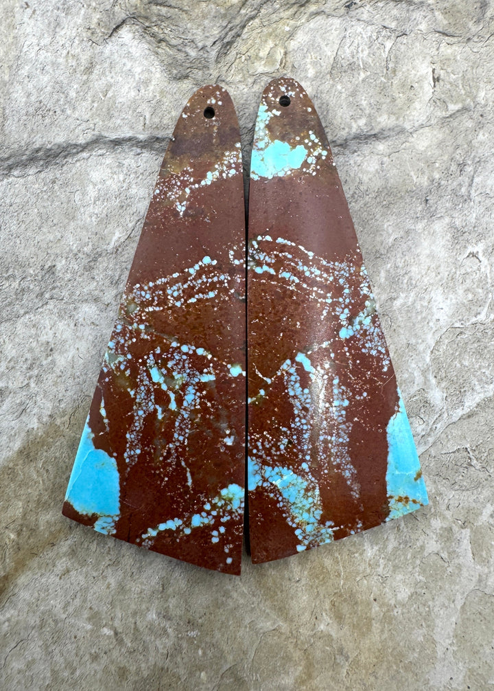 RARE Number 8 Turquoise (Nevada) BIG Matching Earring Slab