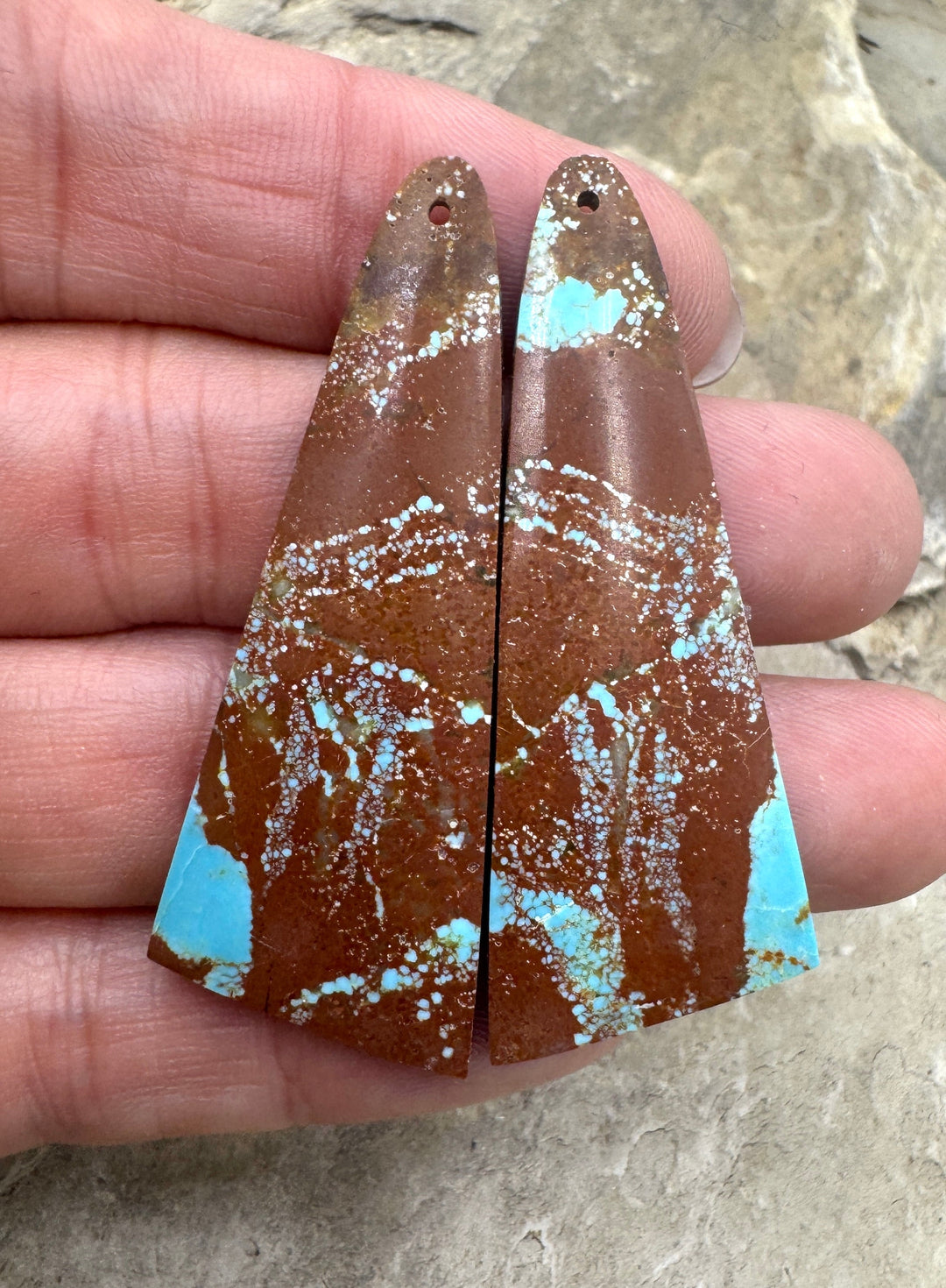 RARE Number 8 Turquoise (Nevada) BIG Matching Earring Slab