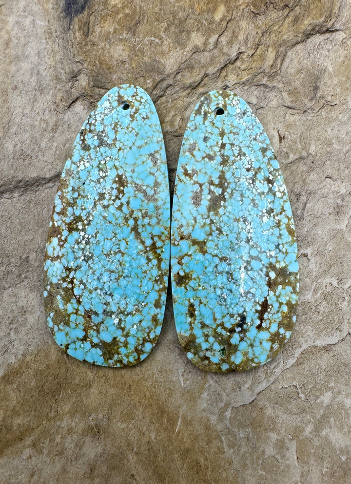 RARE Number 8 Turquoise (Nevada) BIG Matching Earring Slab
