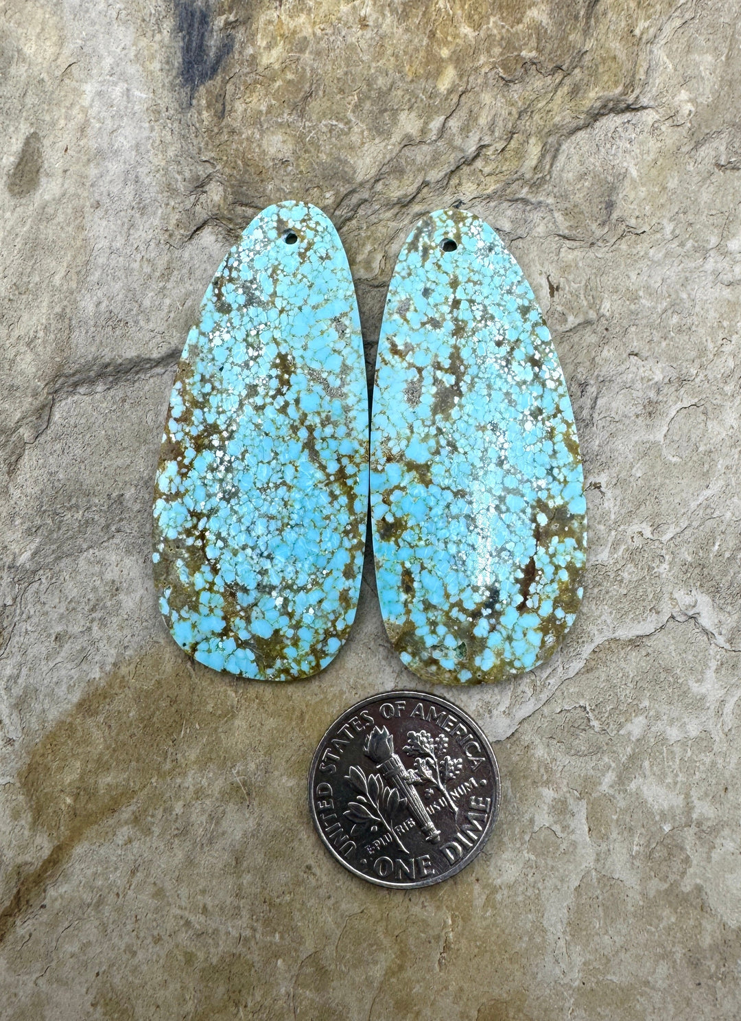 RARE Number 8 Turquoise (Nevada) BIG Matching Earring Slab