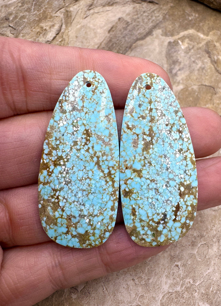 RARE Number 8 Turquoise (Nevada) BIG Matching Earring Slab