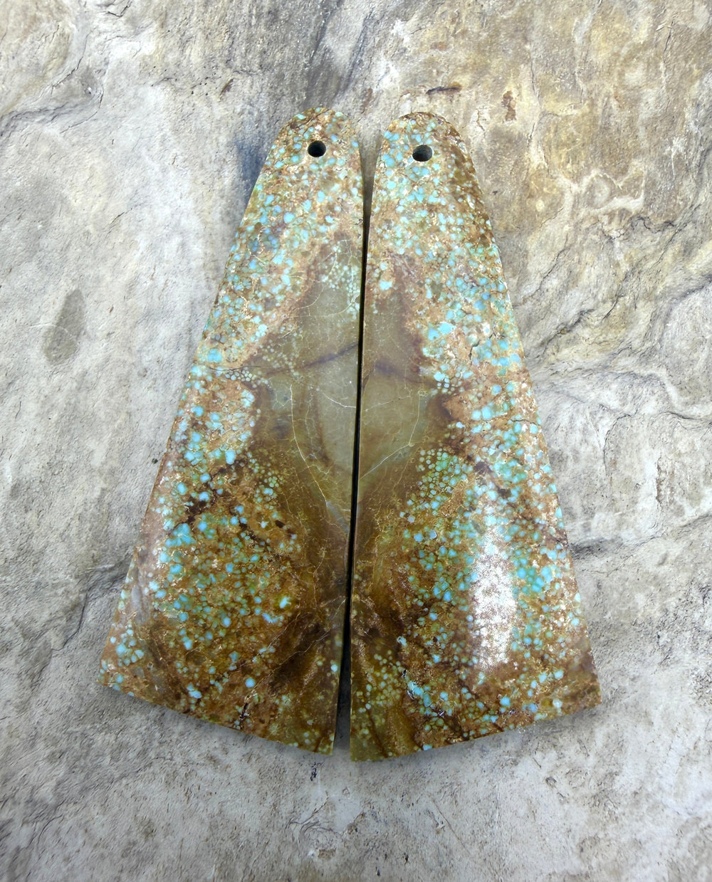 RARE Number 8 Turquoise (Nevada) BIG Matching Earring Slab