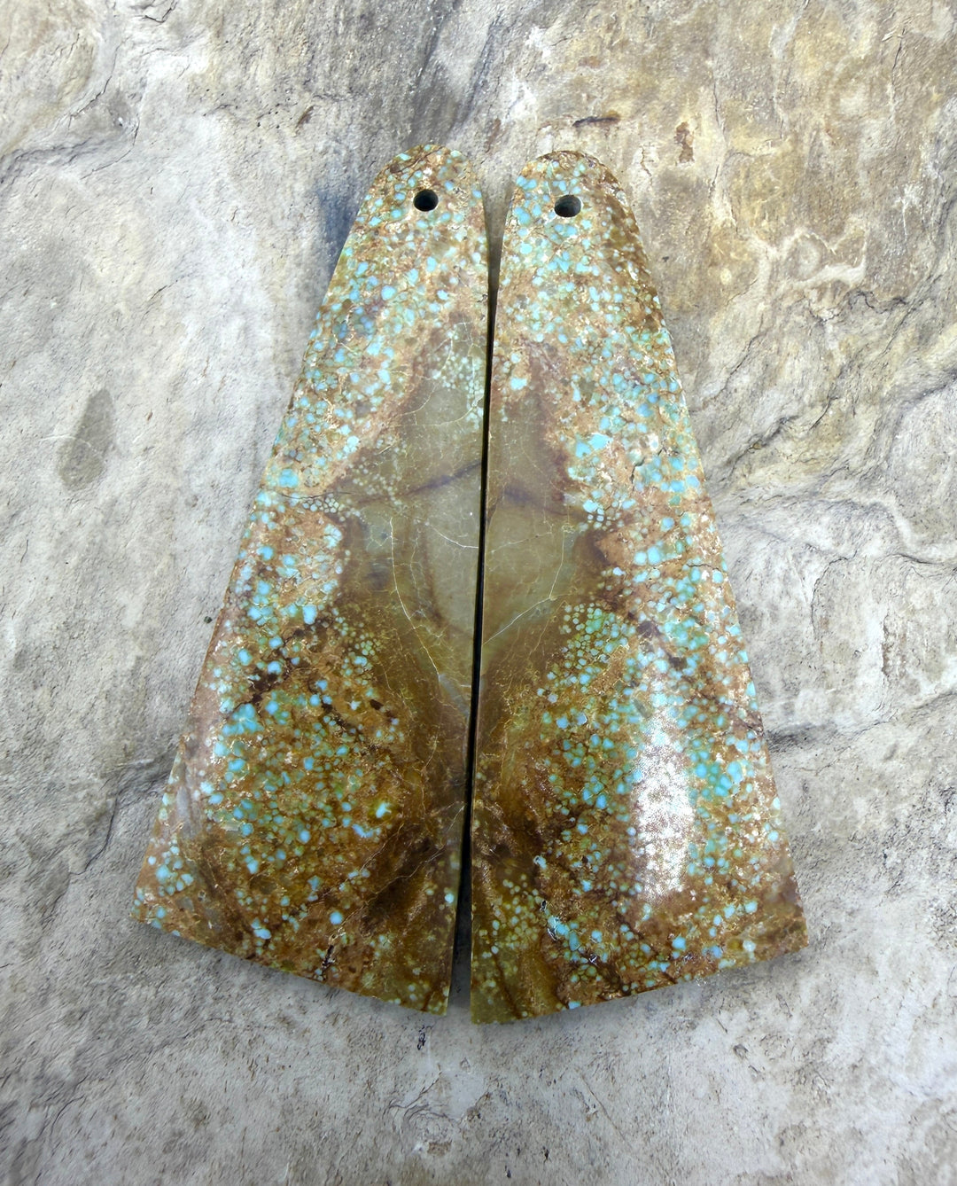 RARE Number 8 Turquoise (Nevada) BIG Matching Earring Slab