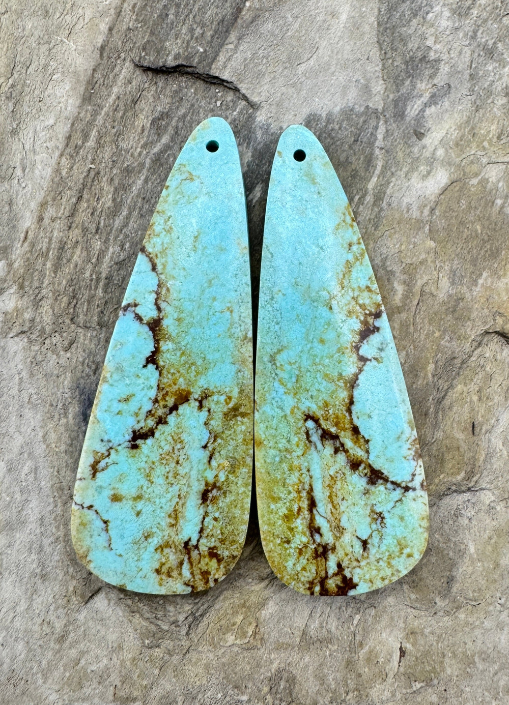 RARE Number 8 Turquoise (Nevada) BIG Matching Earring Slab