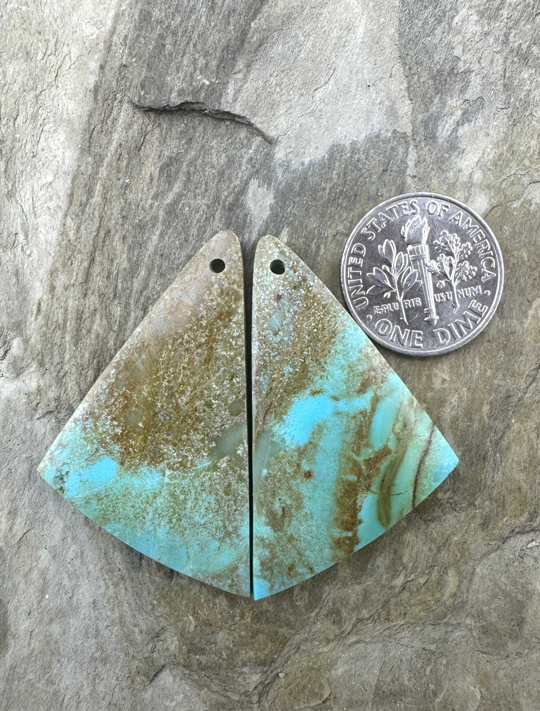 RARE Number 8 Turquoise (Nevada) BIG Matching Earring Slab